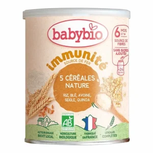 Babybio – 5 Céréales Nature avec Riz et Blé 220 g