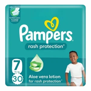 Pampers – Couches Protection Aloe Vera taille 7 (15 kg+) 30 pièces