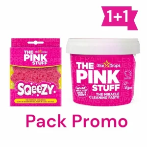 The Pink Stuff Pâte Nettoyante Miracle 850 g + Eponge Double Face Scrub Squeezy Pink